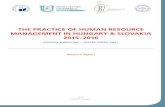 THE PRACTICE OF HUMAN RESOURCE MANAGEMENT IN …...Hungary Slovakia Agriculture, hunting, forestry, fishing, mining and quarrying Frequency 4 10 % 1.9% 3.8% Manufacture of food, beverages,