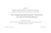 2017 Wes Eckenfelder Lecture Seriesftp.weat.org/Presentations/2017_Eck_Lawler.pdf · Wes Eckenfelder—a little history • Born in NYC 1926; Died 2010 • BS CE 1946, Manhattan College