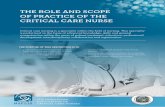 THE ROLE AND SCOPE OF PRACTICE OF THE CRITICAL ......responsibilities in the chain of treatment, for employers and affiliated professions • connect educational programs and clinical