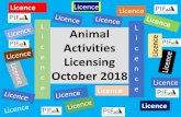 Licence L i Animal Activities c Licence Licensing October 2018...•45% of UK households own a pet •UK pet market worth £6bn •UK pet industry employs more than 50,000 people 9m
