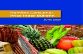 Namibia Consumer · 2020. 7. 15. · 4 NAMIBIA CONSUMER PRICE INE BUEIN - JUNE 2020 Annual inflation rate continues to slow down. The annual and monthly inflation rate slowed to 2.1