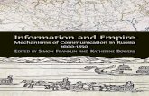 Information and Empire · 2017. 11. 23. · Contents Acknowledgments 1 Notes on Contributors 3 Introduction Simon Franklin 7 I. MAP-MAKING 1. Early Mapping: The Tsardom in Manuscript