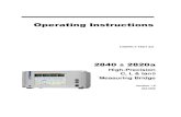 Operating Instructions 2840 - Haefely · Operating Instructions HAEFELY TEST AG 2840 & 2820a High-Precision C, L & tan Measuring Bridge Version 1.6 4841866