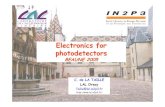 tutorial electronics for photodetectorsndip.in2p3.fr/beaune05/cdrom/Sessions/delataille-tuto.pdf · 20 june 2005 C. de La Taille Tutorial Electronics for photodetectors Beaune 2005