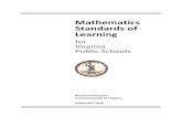 Mathematics Standards of Learning · In 1995, the Virginia Board of Education published Standards of Learning in English, mathematics, science, and history and social science for