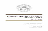 COMPILATION OF TAX RATES BY CODE AREA 2015 - 20162015-2016 COMPILATION OF TAX RATES BY CODE AREA CODE AREA 03-041 CODE AREA 03-042 CODE AREA 03-043 *COUNTY WIDE 1% 1.0000 *COUNTY WIDE