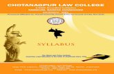CHOTANAGPUR LAW COLLEGEcnlawcollege.org/syllabus/LLB_Law College Syllabus Final.pdfconsideration with exception (if any). 3. Capacity to contract, Incapacity arising out of status