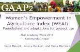 Women’s Empowerment in Agriculture Index (WEAI) Academy... · 2019. 5. 17. · Module G3(b): Access to financial services Module G4: Time allocation Module G5: Group membership