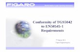 Conformity of TGS5042 to EN50545-1 Requirements · 2018. 12. 1. · 4 6.3 Linearity Requirement The deviation shall not exceed the values specified in Table 4 and shall not exceed