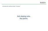 Anti-doping rules. Key points. - archive.ihf.info Kaz… · Anti-doping rules. Key points. RUSSIAN ANTI-DOPING AGENCY “RUSADA”