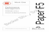 Mock One Performance Management School - FREE ACCA … acca books/READY/June 2017 … · Becker Study School Performance Management F5PM-MK1-Z16-A Answers & Marking Scheme ©2016