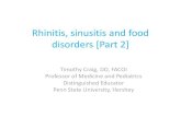 Rhinitis, sinusitis and food disorders [Part 2] Rhinitis medicamentosa is a syndrome of rebound nasal