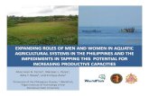 EXPANDING ROLES OF MEN AND WOMEN IN AQUATIC …• Barangay officials • Irrigators association – member or officer • Tanod, bantay Dagat • More Community Role. Expanding Roles