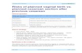 Risks of planned vaginal birth vs. planned cesarean section ...2013/08/04  · The relative risk of uterine rupture for women planning vaginal vs. cesarean birth after a previous cesarean