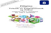 Filipino...Filipino – Ikawalong Baitang Support Material for Independent Learning Engagement (SMILE) Unang Markahan – Modyul 7: Teknik sa Pagpapalawak ng Paksa Unang Edisyon, 2020