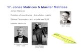 17. Jones Matrices & Mueller Matrices...17. Jones Matrices & Mueller Matrices Jones Matrices Rotation of coordinates -the rotation matrix Stokes Parameters and unpolarized light Mueller