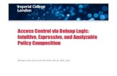 Access Control via Belnap Logic: Intuitive, Expressive ...mrh/talks/BelnapTalk2.pdfAccess Control via Belnap Logic: Intuitive, Expressive, and Analyzable Policy Composition Michael