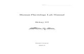 Human Physiology Lab Manual · 2020. 8. 3. · appear on the label. Solution concentration is commonly described by molarity (e.g., 6M HCl) or by percent concentration (e.g., 0.9%