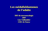 Les médulloblastomes de l’adulte - Medicongres.net...Astrocytome pilocytique Papillome des plexus choroides Hémangioblastome Meningiome Lhermitte Duclos Bilan pré-chirurgical