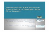 Immunization KAP Survey in the Country of Georgia, 2016 ......Tetanus, diphtheria Td Immunization coverage in Georgia has been high until 1990 1 , but had declined in the 1990s, during