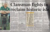 INTERNATIONAL CLAN MACFARLANE SOCIETY · 2017. 7. 25. · CAMPAIGN: West Fife man in battle to protect tiny island in Loch Lomond Clansman fights to reclaim historic Registers Of