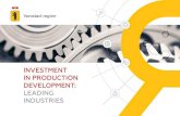 INVESTMENT IN PRODUCTION DEVELOPMENT: LEADING ......machinery, electric equipment CHEMICAL INDUSTRY, PRODUCTION OF ARTICLES AND CHEMICAL RAW MATERIALS Production shipment volume: 122
