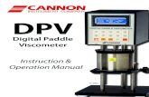 Digital Paddle Viscometer - CANNON Instrument · display screen on the front panel of the head unit. Results are displayed in centipoise (cP; mPa·s) or centistokes (cSt; mm2/s) where