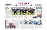 SPORT - The Peninsula · 2018. 9. 17. · draw, he said: “We will not play for a draw. We will choose to fight and control the match. That is the best way to win a match of this