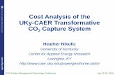 Cost Analysis of the UKy-CAER Transformative CO2 Capture System · cooling water system $ 62,254 $ 61,210 -2% ash/spent sorbent handling system $ 19,028 $ 18,546 -3% accessory electric