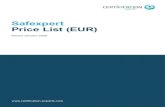 Safexpert Price List (EUR) - Certification Experts€¦ · 4014-SE-EL 97,00 4014-WV-EL 295,00 4014-SE-FL 60,00 4014-WV-FL 115,00 ... 2006/42/EC First license Follow-up license Floating