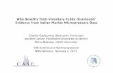 Who Benefits from Voluntary Public Disclosure? Evidence from … · 2019. 12. 9. · plan presentation (SPPs) for the time period 2003 to 2006. • For each of these firms, order