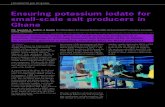Ensuring potassium iodate for small-scale salt producers in ...Adequate potassium iodate (KIO3) for small-scale salt producers is a common challenge to achieving Universal Salt Iodization