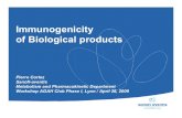 Immunogenicity of Biological products - AGAH · Immunogenicity of Biological products Pierre Cortez Sanofi-aventis Metabolism and Pharmacokinetic Department Workshop AGAH Club Phase