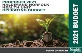 BOARD OF HEALTH NET LEVY REQUIREMENT...2018 Actuals PROPOSED 2021 HALDIMAND-NORFOLK HEALTH UNIT OPERATING BUDGET Haldimand-Norfolk Health Unit BOARD OF HEALTH NET LEVY REQUIREMENT