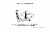 ARGONAUTAARGONAUTA is published four times a year—January, April, July and October The Canadian Nautical Research Society Executive Officers President: Paul Adamthwaite, Picton Past
