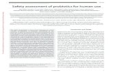 Safety assessment of probiotics for human use...Safety assessment of probiotics for human use Mary Ellen Sanders,1,* Louis M.A. Akkermans,2 Dirk Haller,3 Cathy Hammerman,4 James Heimbach,5