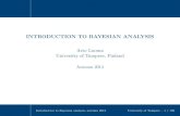 INTRODUCTION TO BAYESIAN ANALYSISCategorical data Introduction to Bayesian analysis, autumn 2013 University of Tampere – 4 / 130 In this course we use the R and BUGS programming