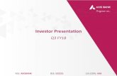 Investor Presentation - Axis Bank...2017/12/31  · Investor Presentation Q3 FY18 NSE: AXISBANK BSE: 532215 LSE (GDR): AXB 1 Except for the historical information contained herein,