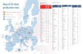 Blast Furnace & Electric Arc Furnace Map of EU steel ... · Steel Capacity ('000 tonnes/ year) No. of furnaces AUSTRIA DONAWITZ (Leoben) 1370 1570 2 LINZ 4340 6000 3 BELGIUM ... SHEFFIELD