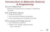 Introduction to Materials Science & Engineering€¦ · science and engineering and their linear interrelationship: processing structure properties performance With regard to the