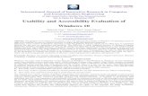 Usability and Accessibility Evaluation of Windows 10 · 2019. 7. 12. · Interaction mistakes, ... Vol. 5, Issue 11, Novemver 2017 1.1 Usability evaluation Phase 1-Heuristics Evacuation