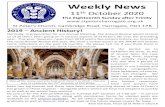 Weekly News · 2020. 10. 8. · Weekly News 11th October 2020 The Eighteenth Sunday after Trinity St Peter’s Church, Cambridge Road, Harrogate, HG1 1PB One of the many concerts