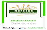 DIRECTORY · 2020. 7. 1. · FOOD PANTRIES BY TOWN Page M.C.F.O.O.D.S. Directory 27 NUTRITION PROJECT FOR THE ELDERLY Site 7: CARTERET Old Bridge Senior Center 1 Old Bridge Plaza
