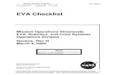 EVA Checklist - NASA · 2013. 6. 27. · JSC-48023 EVA Checklist Mission Operations Directorate EVA, Robotics, and Crew Systems Operations Division Generic, Rev H March 4, 2005 National