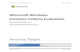 Microsoft Windows Common Criteria Evaluation...Windows 8.1 and Windows Phone 8.1 Security Target Microsoft © 2015 Page 3 of 152 TABLE OF CONTENTS SECURITY TARGET .....1 ...