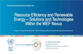Resource Efficiency and Renewable Energy Solutions and ......Resource Efficiency and Renewable Energy –Solutions and Technologies Within the WEF Nexus Access to Finance for Municipalities