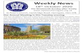 Weekly News...Weekly News 18th October 2020 The Nineteenth Sunday after Trinity  St Peter’s Church, Cambridge Road, Harrogate, HG1 1PB Artizan International's new shop is …