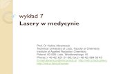wykład 7 - MITRmitr.p.lodz.pl/raman/analiza7.pdf · 2011. 4. 8. · wykład 7 Lasery w medycynie Prof. Dr Halina Abramczyk Technical University of Lodz, Faculty of Chemistry Institute