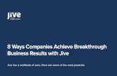8 Ways Companies Achieve Breakthrough Business Results ...€¦ · JIVE SOLUTION Jive enables companies to quickly reach everyone everywhere with personalized, captivating news that