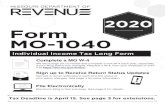 Form 1040 Book - Individual Income Tax Long Form Instructions_2020.pdf · 2020. 12. 22. · 1 Individual Income Tax Long Form. Form MO-1040. 2020. Tax Deadline is April 15. See page